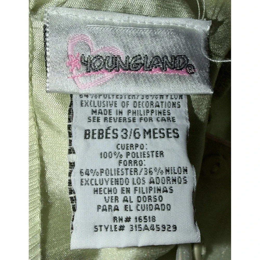Vtg Y2K Youngland‎ Baby Girl Easter Dresses 3-6,6-9 Pastel Green/Purple Floral